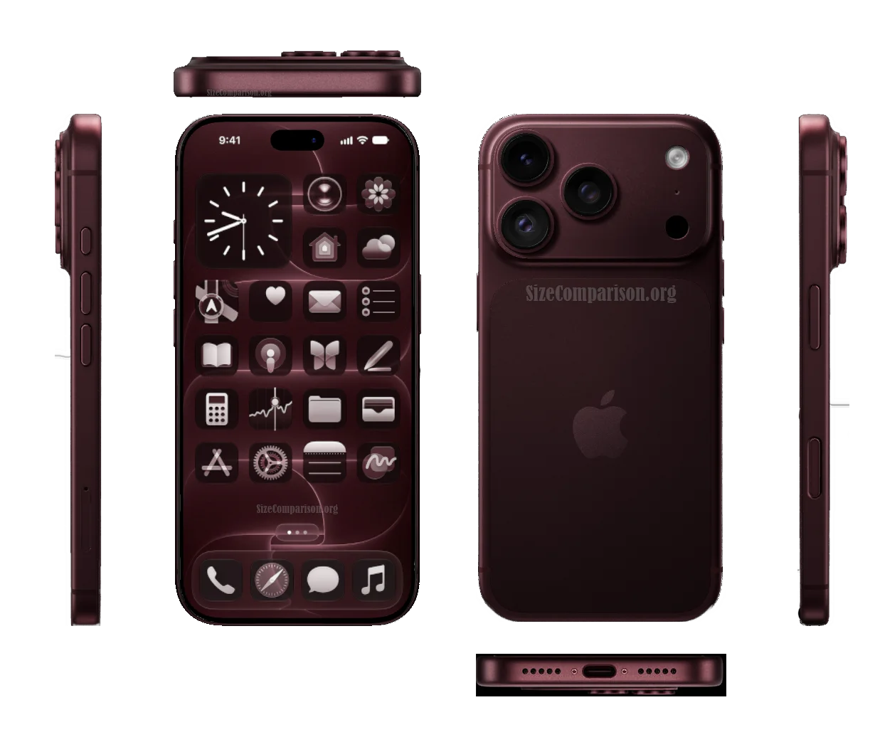 iPhone 18 Pro front, back, and side views